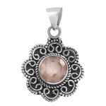 Rose Quartz 925 Silver Pendant (RS36-53)