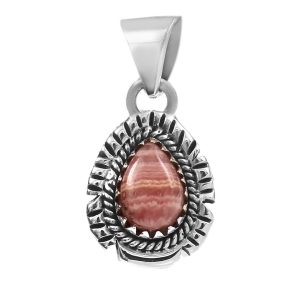 Pink Rhodochrosite 925 Silver Pendant (RS41-211)