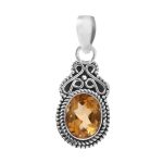 Citrine 925 Silver Pendant (RS36-47)