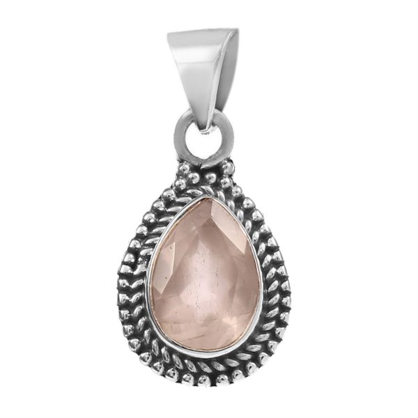 Rose Quartz 925 Silver Pendant (RS36-27)