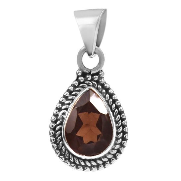 Smoky Quartz 925 Silver Pendant (RS36-28)