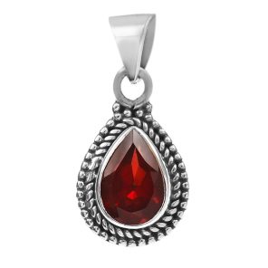 Garnet 925 Silver Pendant (RS36-29)