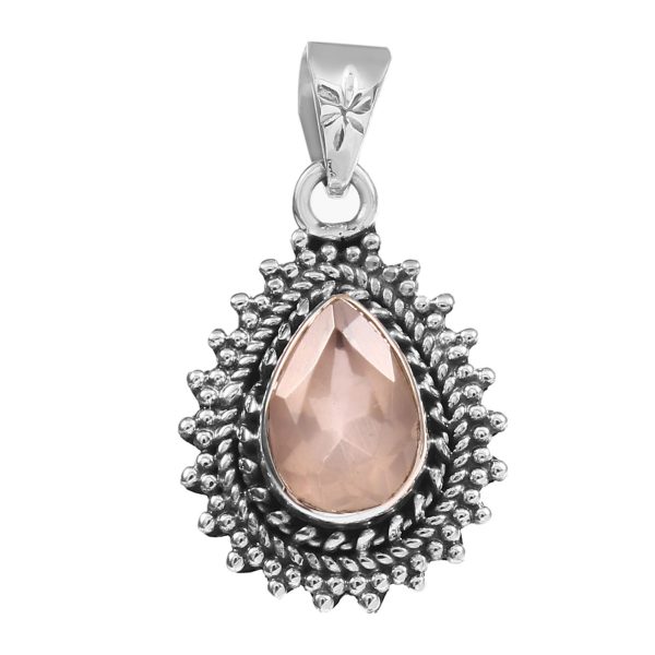 Rose Quartz 925 Silver Pendant (RS36-22)
