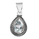 Blue Topaz 925 Silver Pendant (RS36-31)