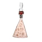 Natrolite (Pink Larimar) & Garnet 1.75" 925 Silver Pendant (RS9-220)