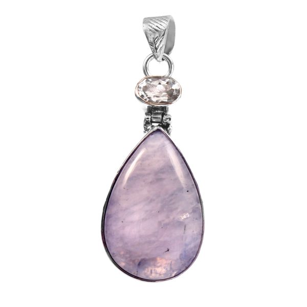 Rainbow Moonstone & Blue Topaz 1.75" 925 Silver Pendant (RS9-235)