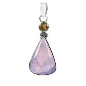 Rainbow Moonstone & Peridot 1.5" 925 Silver Pendant (RS9-238)