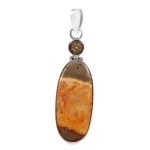 Bumble Bee Jasper & Citrine 2" 925 Silver Pendant (RS9-229)