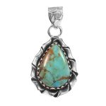 Mohave Turquoise 1.25â€³ 925 Sterling Silver Pendant (RS109-270)