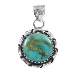 Mohave Turquoise 1.25â€³ 925 Sterling Silver Pendant (RS109-271)