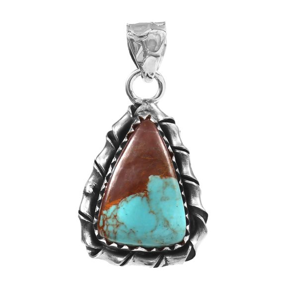 Kingman Turquoise 1.25â€³ 925 Sterling Silver Pendant (RS109-277)