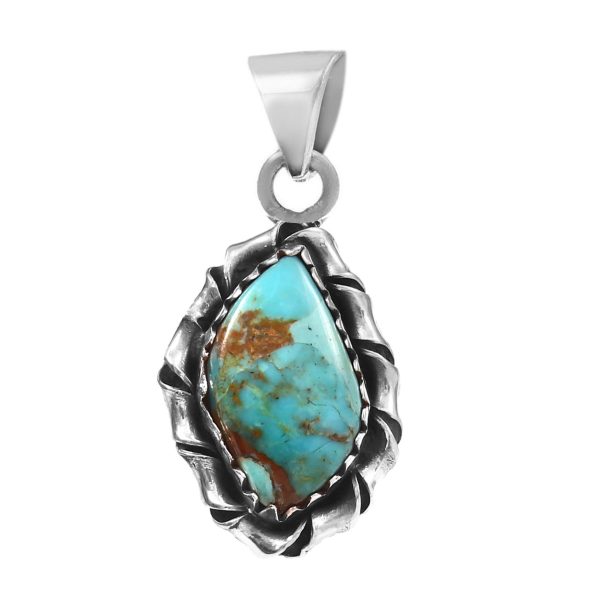 Mohave Turquoise 1.25â€³ 925 Sterling Silver Pendant (RS109-274)