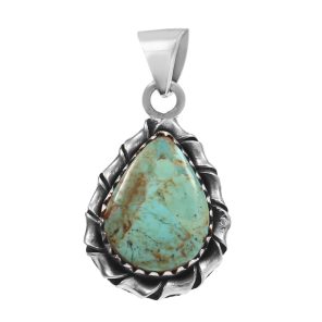 Mohave Turquoise 1.25â€³ 925 Sterling Silver Pendant (RS109-273)