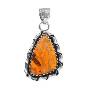Bumble Bee Jasper 1.25â€³ 925 Sterling Silver Pendant (RS109-264)