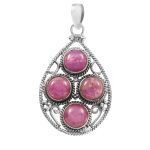 Multi Pink Rainbow Moonstone 1.75" 925 Silver Pendant (REXT42-69)