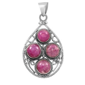 Multi Pink Rainbow Moonstone 1.75" 925 Silver Pendant (REXT42-73)