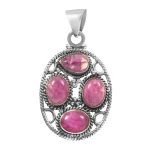 Multi Pink Rainbow Moonstone 1.75" 925 Silver Pendant (REXT42-74)