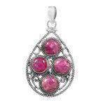 Multi Pink Rainbow Moonstone 1.75" 925 Silver Pendant (REXT42-76)