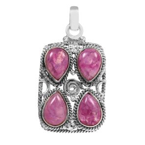Multi Pink Rainbow Moonstone 1.75" 925 Silver Pendant (REXT42-77)