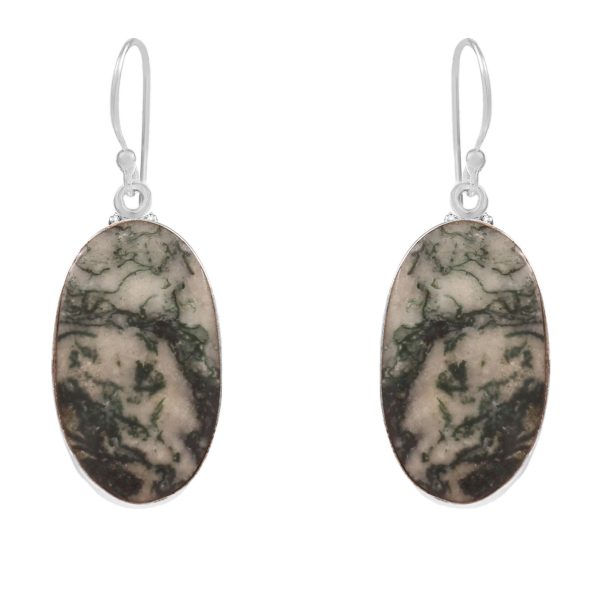 Tree Agate 1.75â€³ 925 Sterling Silver Earring (RS104-99)