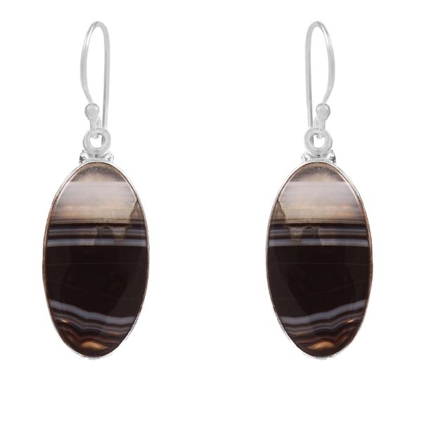 Bandaid Agate 1.5â€³ 925 Sterling Silver Earring (RS104-114)