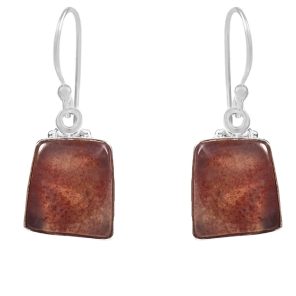 Moss Agate 1.25â€³ 925 Sterling Silver Earring (RS104-109)