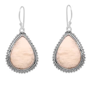 Pink Scolecite 1.5â€³ 925 Sterling Silver Earring (RS104-108)