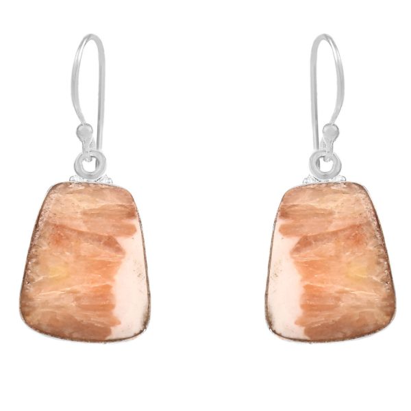 Pink Scolecite 1.5â€³ 925 Sterling Silver Earring (RS104-107)