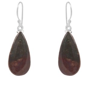Moss Agate 1.5â€³ 925 Sterling Silver Earring (RS104-110)