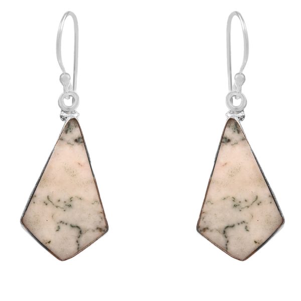 Tree Agate 1.5â€³ 925 Sterling Silver Earring (RS104-102)