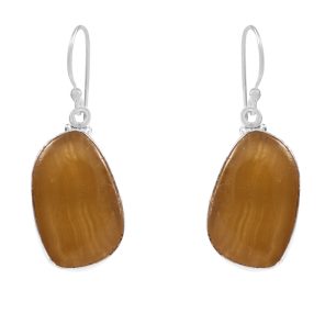 Yellow Calcite 1.5â€³ 925 Sterling Silver Earring (RS104-112)