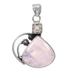 Rainbow Moonstone & Blue Topaz 1.5" 925 Silver Pendant (RS9-196)
