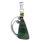 Malachite & Peridot 1.5" 925 Silver Pendant (RS9-211)