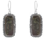 Star galaxy Jasper 1.5" 925 Sterling Silver Earring (RS29-106)