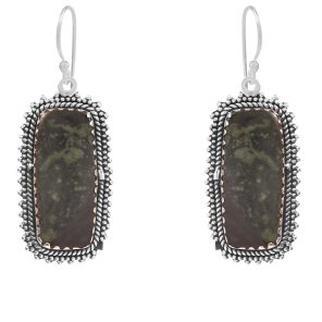 Star galaxy Jasper 1.5" 925 Sterling Silver Earring (RS29-106)