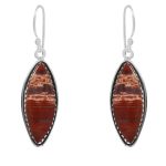 Noorena Jasper 1.75" 925 Sterling Silver Earring (RS29-103)