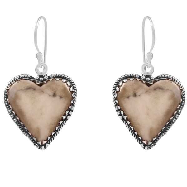 Howlite 1.25" 925 Sterling Silver Earring (RS29-91)