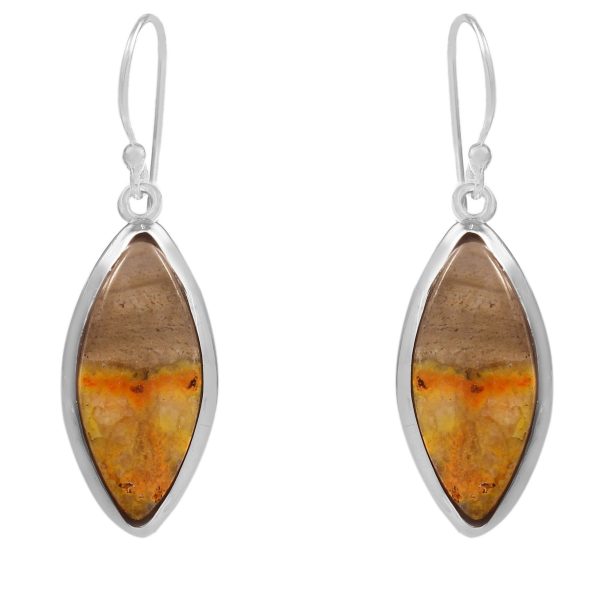 Bumble Bee Jasper 1.5" 925 Sterling Silver Earring (RS29-60)