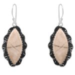Howlite 1.5" 925 Sterling Silver Earring (RS29-92)