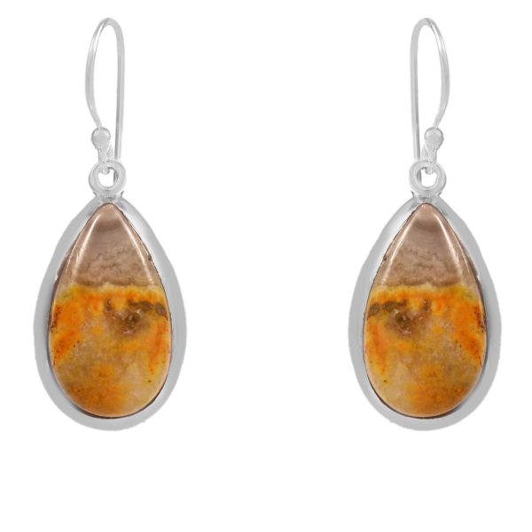 Bumble Bee Jasper 1.5" 925 Sterling Silver Earring (RS29-65)