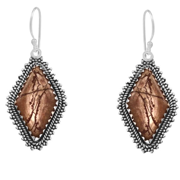 Sonoran Dendritic Jasper 1.5" 925 Sterling Silver Earring (RS29-89)