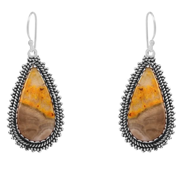 Bumble Bee Jasper 1.5" 925 Sterling Silver Earring (RS29-71)