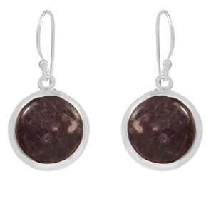 Lepidolite 1.25" 925 Sterling Silver Earring (RS29-100)