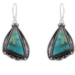Mohave Turquoise 1.6" 925 Sterling Silver Earring (RS29-22)
