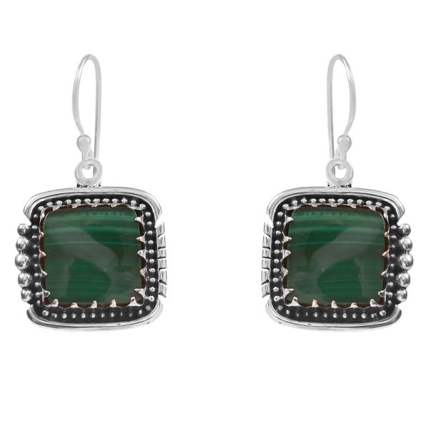 Malachite 1.25" 925 Sterling Silver Earring (RS29-1)