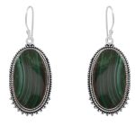 Malachite 2" 925 Sterling Silver Earring (RS29-4)