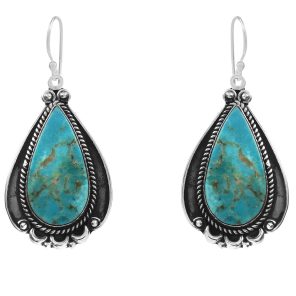 Mohave Turquoise 1.75" 925 Sterling Silver Earring (RS29-25)