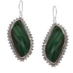 Malachite 2" 925 Sterling Silver Earring (RS29-5)