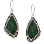 Malachite 1.75" 925 Sterling Silver Earring (RS29-6)