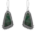 Malachite 1.5" 925 Sterling Silver Earring (RS29-7)